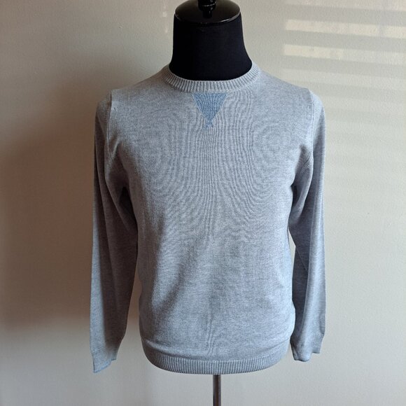NEW Stenstroms Grey 100% Merino Wool College Crew Sweater Size S - Picture 2 of 16